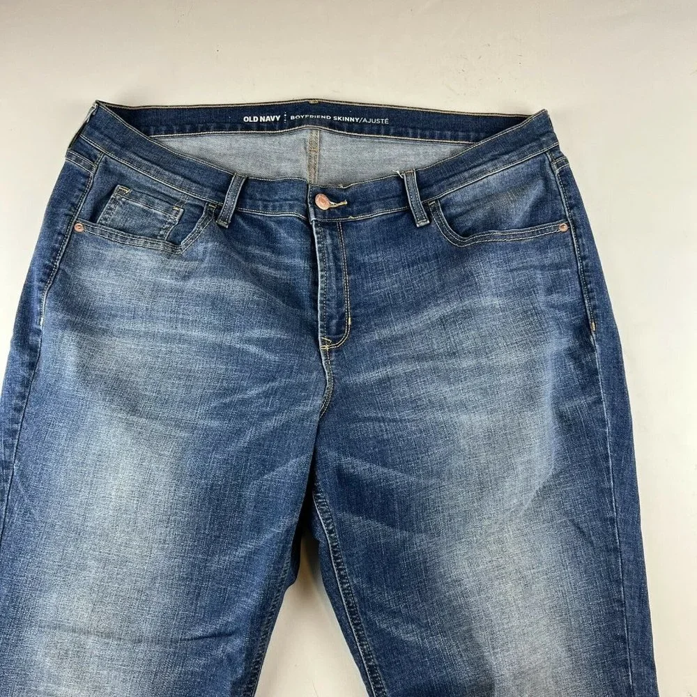 Old Navy Jeans Womens Size 16 Blue Boyfriend Skinny High Rise Pants - Picture 4 of 11